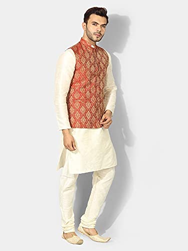 Image of Mens Kurta Pyjama Set with Designer Ethnic Nehru Jacket