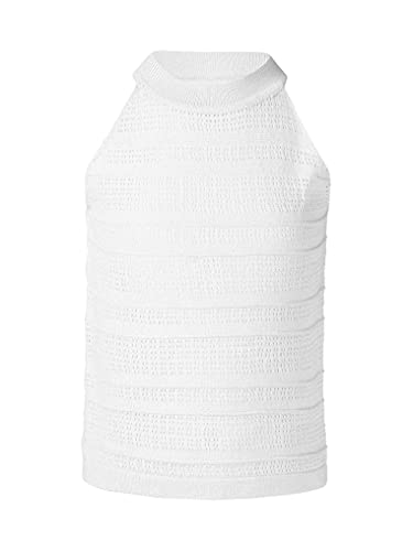 Kids Summer Cotton Plain Color Sleeveless Tank Top Halter Neck Knitted Vest Outdoor for Girls