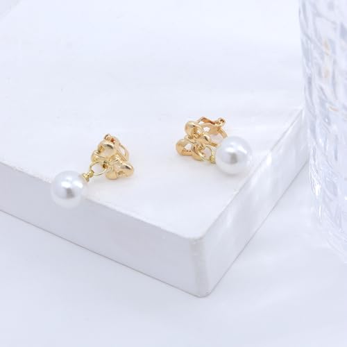 Aretes con lazo de perla para mujer miniatura 7