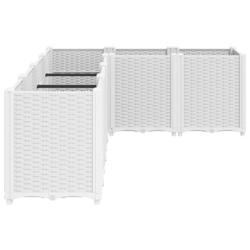 Pots de fleurs modulaires en polypropylène aspect rotin chic - 5