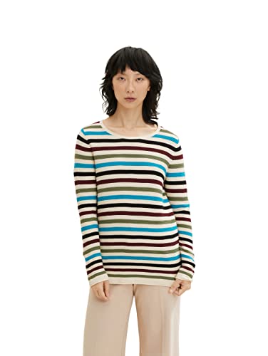 TOM TAILOR Damen Basic Strickpullover aus Bio-Baumwolle, 30725 - Teal Blue...
