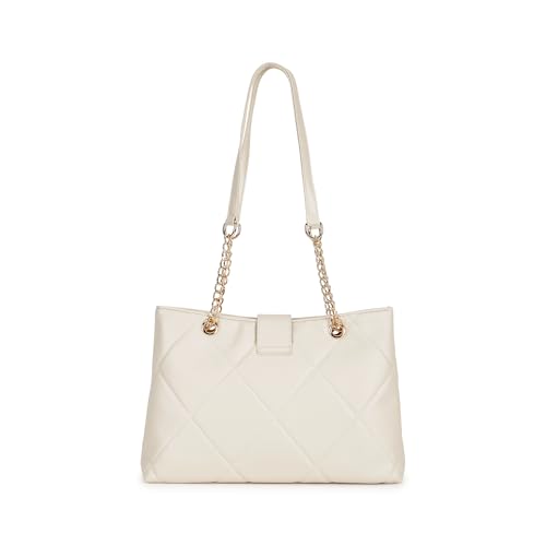 Image of Fastrack ButtonUp Shoulder Bag | Quilted Faux-Leather Women's Handbag | Bag with Chain Strap & Dual Closure