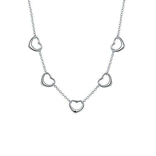 Collier chaîne à cinq cœurs pour femmes, le bijou élégant de mariage