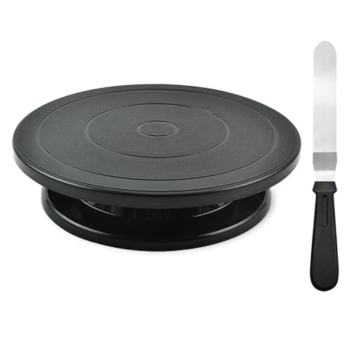 YushengTai - Bandeja giratoria para tartas (27 cm, con espátula, para decoración de tartas)
