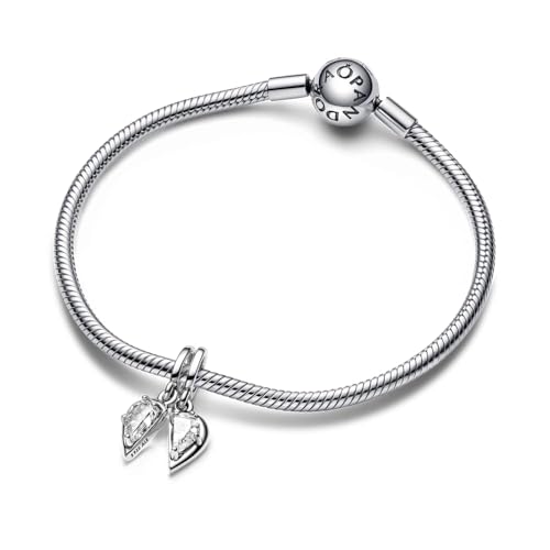 PANDORA Splittable Mother & Daughter Dangle Charm - Compatible with PANDORA Me & Moments - Gift for Women - Sterling Silver with Clear Cubic Zirconia - With Gift Box4