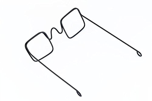 Doll Glasses - Wire - Rectangular Lens - Black