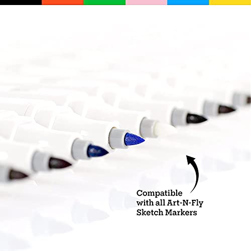 Art-N-Fly Alcohol Colorless Blender Marker Dual Tip Pack Of 3 - Colorless Marker Blender With Japanese Ink & Brush Tip - Clear Blending Pen For Art Illustration, Portrait, Sketching, Drawing #TOP5