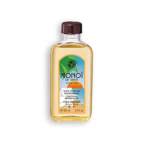 Yves Rocher Monoï - Olio per la cura tradizionale, 100 ml, olio idratante nutriente per pelle e capelli con profumo estivo