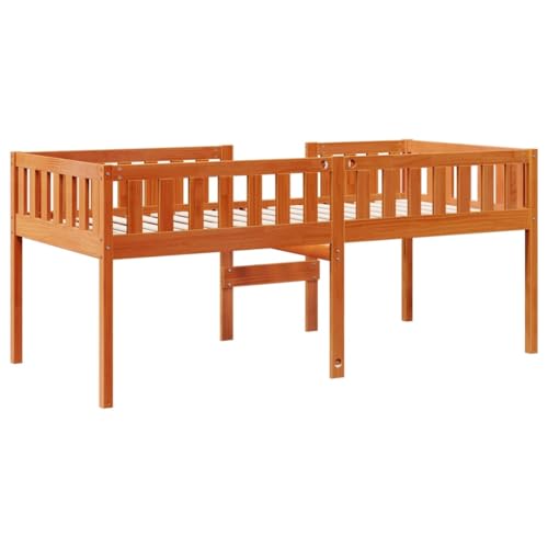 Vidaxl Letto Bambini Senza Materasso Marrone Cera 80X200 Cm Legno Pino, Letto A Soppalco Con Scala, Letto A Castello Singolo, Struttura Letto A Soppalco - 7