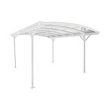 X-METAL Carport Autoportant en Aluminium Blanc et Polycarbonate 6mm 13m² | Protection Véhicule avec Kit d'ancrage | 4 Poteaux Robustes, Gouttières, Anti-UV