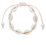 RICUHJIAJU Fußkettchen Muschel Sommer, Fusskettchen Boho Style, Exquisit Fußkettchen mit Muscheln Damen, für Schmuck im Hawaiianischen Strandstil (Farbe A)