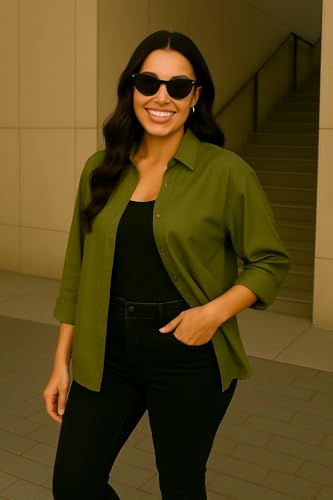Image of FUNDAY FASHION Women Boxy Fit Solid Casual Shirt