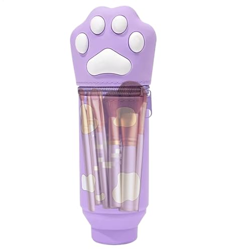 Scatola di immagazzinaggio per di gatto - per matite per cartoni animati astuccio per carine scatola di morbido per Se silicone viola