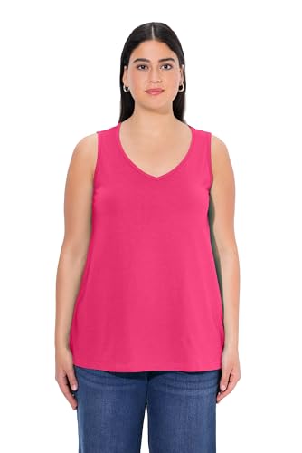 Ulla Popken Damen große Größen Übergrößen Plus Size Top, V-Ausschnitt, Classic, ärmellos