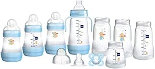 MAM Easy Start Self Sterilising Anti Colic Starter Set, Newborn Bottle Set and Soother, Newborn Essentials, Blue (Designs May Vary)
