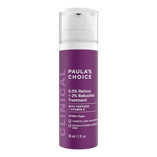 Paula's Choice Clinical 0.3% Retinol & 2% Bakuchiol Treatment - Anti-Age Serum Mjukar upp Fina Linjer och Rynkor - Förbättrar Hudton och Textur - med Peptider - Alla Hudtyper - 30 ml