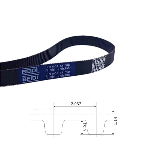 Courroie distribution MXL boucle fermée caoutchouc synchrone B113MXL dent 6mm