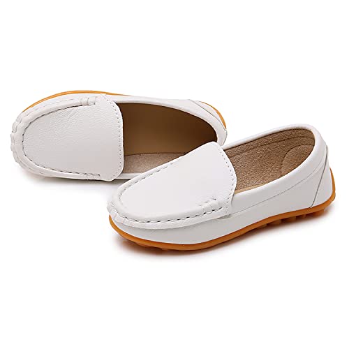 Image of SOFMUO Boys Girls Leather Loafers Slip-On Oxford Flats Boat Dress Schooling Daily Walking Shoes(Toddler /Little Kids)