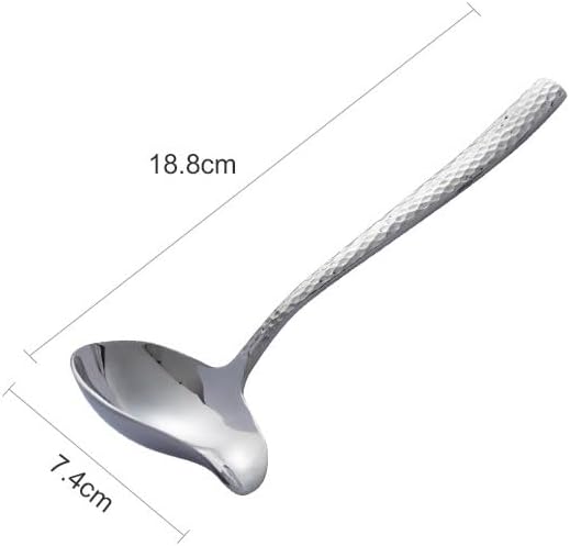 2pcsステンレス鋼ソースひしゃく、キッチンひしゃく、Graviesソースドレッシング用の注ぎ口付きSaucier Drizzle Spoon