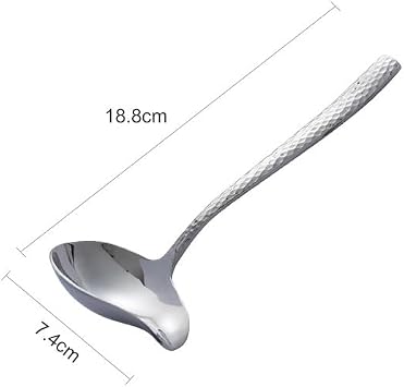 2pcsステンレス鋼ソースひしゃく、キッチンひしゃく、Graviesソースドレッシング用の注ぎ口付きSaucier Drizzle Spoon