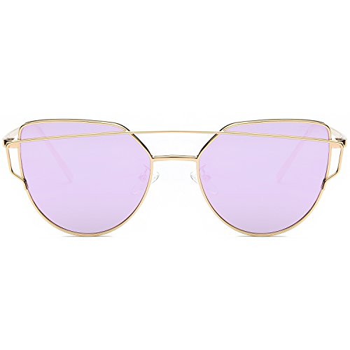 SOJOS Cat Eye Sunglasses for Women Fashion Designer Style Mirrored Lenses SJ10012
