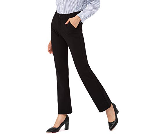 Bamans-Pantaloni-Eleganti-da-Donna-Casual-Pantaloni-Svasato-Lungo-da-Abito-Elasticizzati-Gambe-Dritte-Larghi-Pants-Tuta-Casual-Vita-Media-da-Ufficio