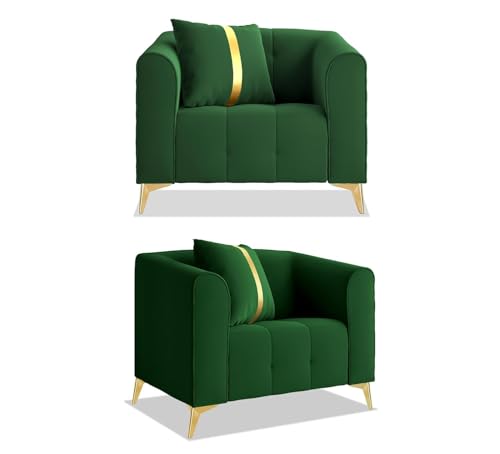Image of A to Z Furniture Classic Chesterfield Sofa Set Luxury Chesterfield Sofa in for Home Living Room & Office (Green)