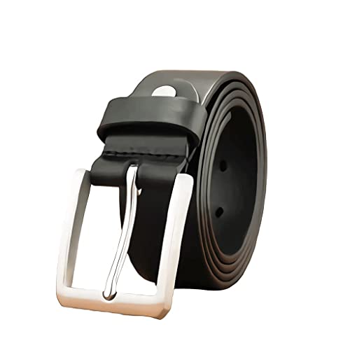 OLOTU Brown Men's Leather Belt 1.5'' Stainless Steel Pin Buckle Reversible Belt Men's Casual Jeans Work Dress Belt