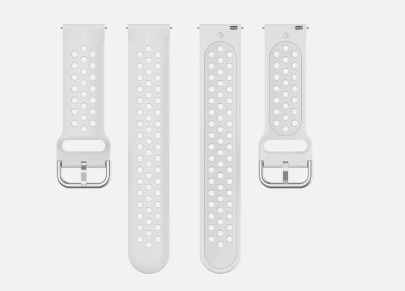 Panda Bobo 20mm Replacement Strap with Air holes Silicone Quickfit Wristband… (White) - Image 4