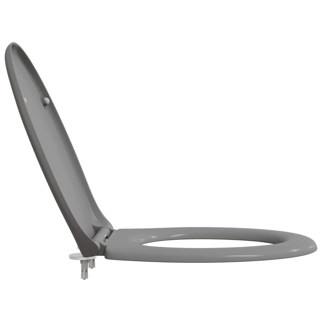 Asiento de inodoro gris de Duroplast 47 x 37 x 4 cm, asiento de inodoro con bisagra y fijación, asiento de inodoro para baño, baño e invitados, montaje rápido y duradero