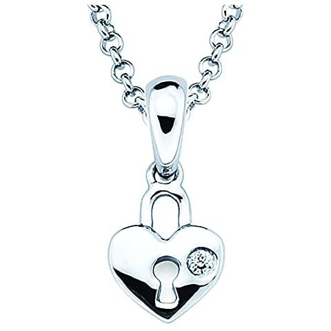 Little Diva Sterling Silver Heart Lock Pendant Necklace Cover