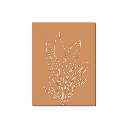 Affiche botanique one line dessin fleurs pour déco de salon moderne