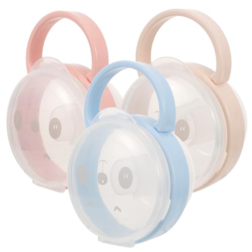 Toddmomy 3 Piezas Almacenamiento de Chupetes Portátil Dibujos Animados Estuche Chupetes Transparente de Llevar y Limpiar con Bebés