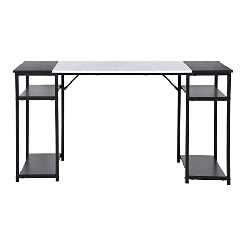 Homy Casa Escritorio grande para computadora de 120 cm con estantes de almacenamiento Cover