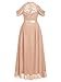 MISSMAY Women's Plus Size Dress Sequin Lace Halter with Cape Sleeves Evening Formal Maxi Dress Champagne