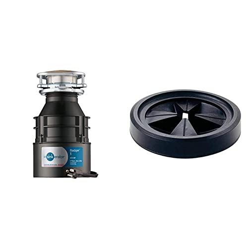 InSinkErator Garbage Disposal with Cord, Badger 1, 1/3 HP Continuous Feed & DMG-00 Deluxe Mounting Gasket, Black - image 1