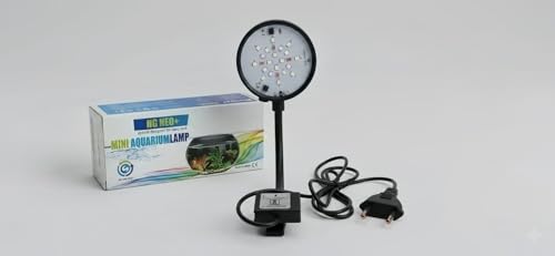 Image of N6 Neo+ 6W Mini Aquarium LED Light for Fish Bowls and Tanks Up to 1.5 Feet with Natural Color, 360 Degree Adjustment, Clamp Holder & Warm Feature (Black)