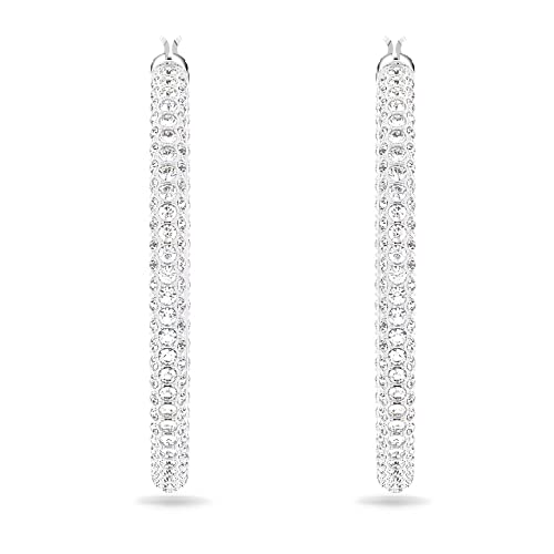 Vvs D Color Near White 2 Tcw Round Brilliant Cut Moissanite Diamond In Prong Setting Solid 14K White Gold Hoop Earrings Engagement Gift For Her Clip On Back (White Gold) #TOP1