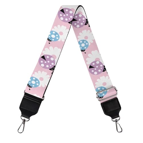 Image of GLENLCWE Ladybug Daisy Wide Shoulder Strap Adjustable Replacement Belt Guitar Style Crossbody Bag Handbag Strap Canvas Straps