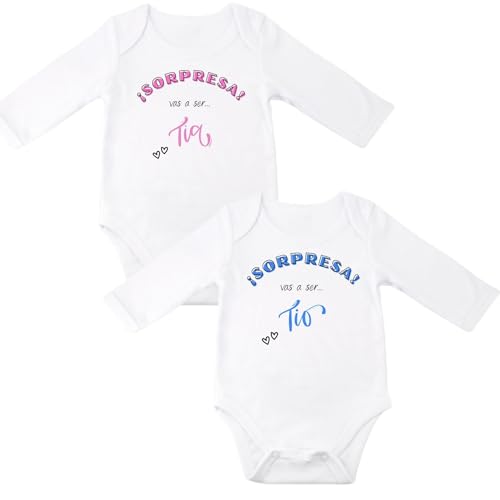 ParaManolita Pack 2 Body Bebe Sorpresa Vas a Ser Tío/Tía