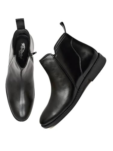 Image of SVpanther Men's Classic Tan Chelsea Boots | Genuine Leather | Slip-On Ankle Boots for Formal & Casual Wear