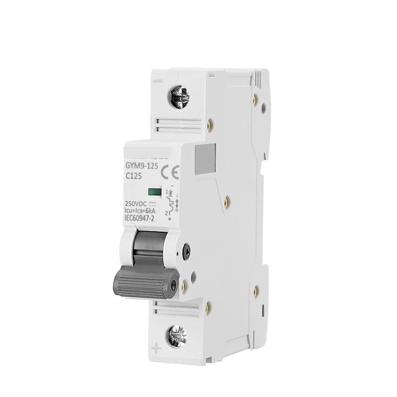 Wyłącznik automatyczny GYM9-125 DC jednofazowy mini wyłącznik automatyczny 80A 100A 125A 1P Szerokość przełącznika 17,8 mm 250 V DC 6KA 1 szt. (125A)