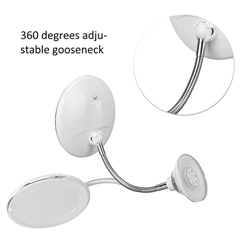 Espejo de maquillaje con aumento 10X y luz LED miniatura 4