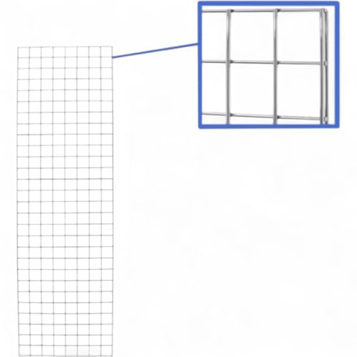 Shoplines Supplies 1x 7ft Gridwall Mesh Panel Display – Chrome Retail Display Panel for Stores, Exhibitions & Garages | Tall Heavy-Duty Steel Grid for Hooks, Shelves & Baskets | 60.5x210.5cm