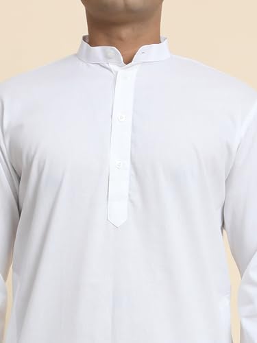 Image of Men's Cotton Solid Dress Long Kurta Regular Fit Casual