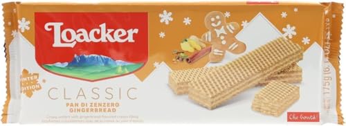 Loacker, Classic Pan di Zenzero Limited Edition, Fragranti Cialde di Wafer Farcite da una Deliziosa Crema di Pan di Zenzero, Snack Dolci, 175g