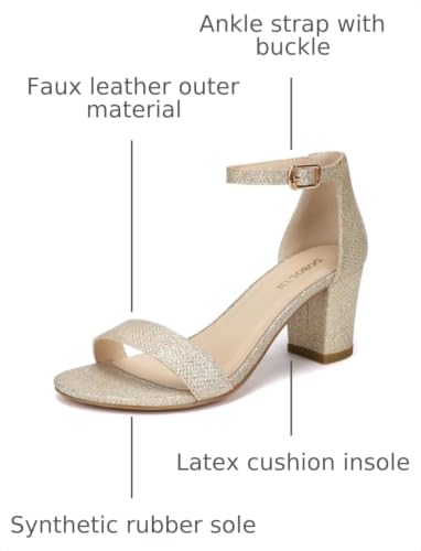 Image of Women's Heeled Sandals Open Toe Ankle Strap 2.5-Inch Chunky Heels Dress Shoes Wide Feet Friendly