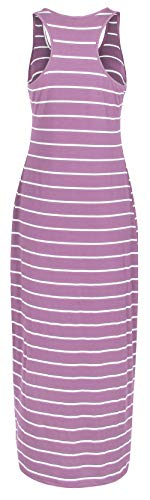 Image of Roselux Women Sleeveless Scoop Neck Striped Maxi Sundresses Loose Racerback Long Dress