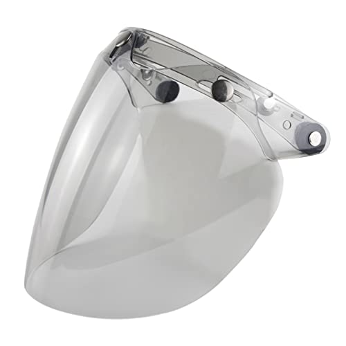 ERYUE Visera de Casco de Cara Abierta Casco de Motocicleta Lente de Burbuja Visor de protección contra el Viento de Burbuja de 3 broches,Lente de Casco