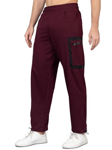 Image of CHKOKKO Men's Regular Fit Mid Rise Designer Track Pant Lower with Pocket